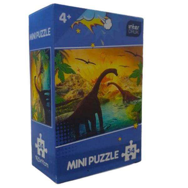 Puzzle Mini 54τμχ Dinosaur Interdruk Blue 5902277265098