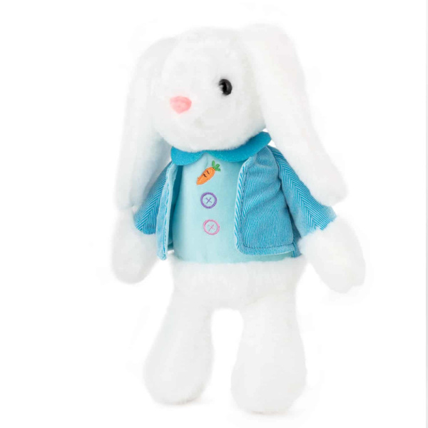 Λούτρινο Παιχνίδι 23cm White Rabbit Blue Vest Amek Toys 011036-1