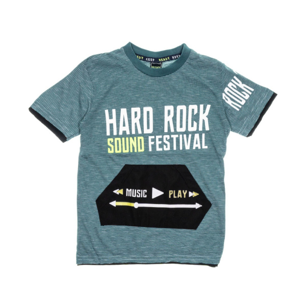 Κοντομάνικη Μπλούζα Waxmen Hard Rock in Green 31456