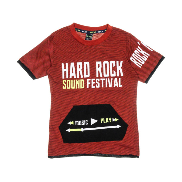 Κοντομάνικη Μπλούζα Waxmen Hard Rock in Red 31457