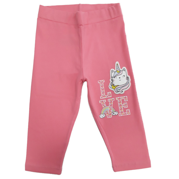 Κολάν Κάπρι με Απλικέ Σχέδιο Love Pink Unicorns Timi Kids 37037