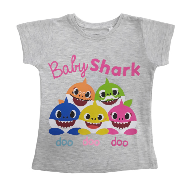 Μπλούζα T-shirt Καλοκαιρινή Baby Shark Light Grey 5904009086834